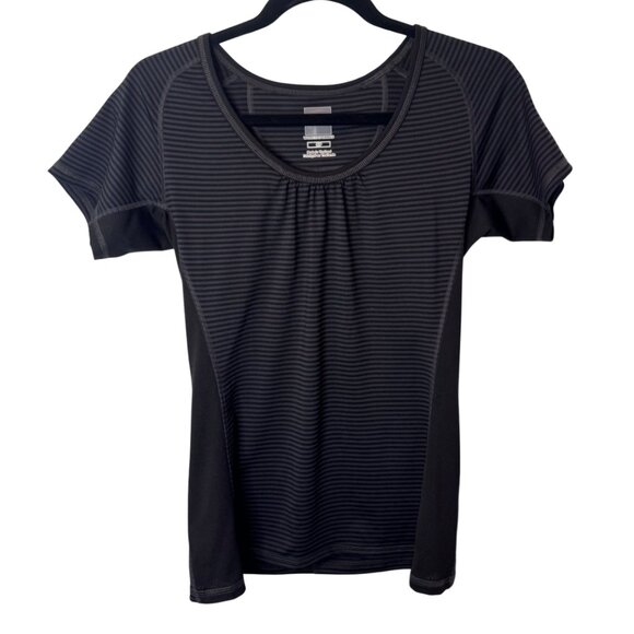 The North Face charcoal Vapor Wick striped t-shirt size S - Picture 2 of 6